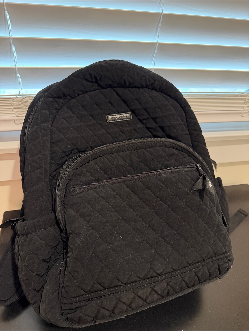 Vera Bradley Black Quilted Daypack Backpack
